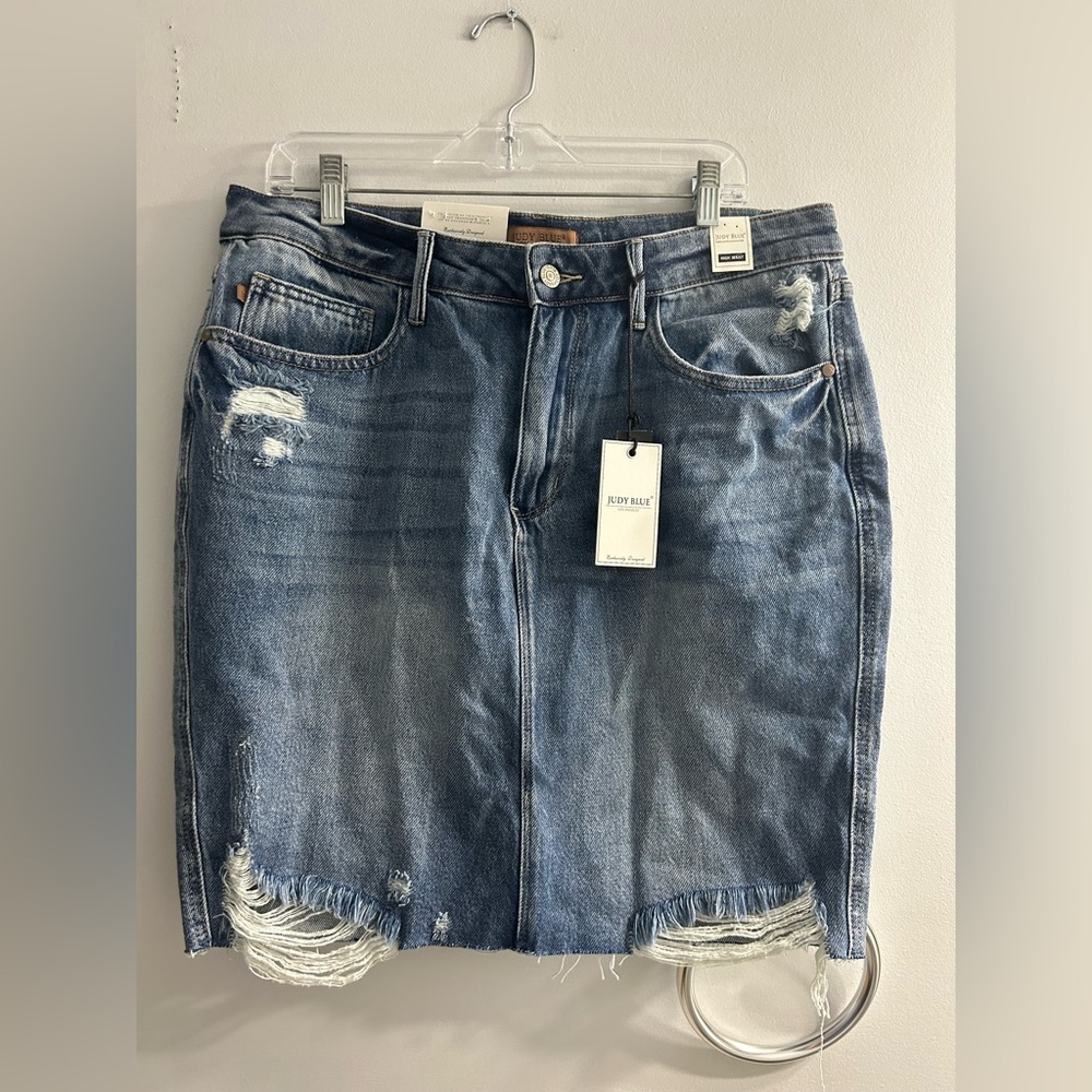 NWT Judy blue high waist skirt denim